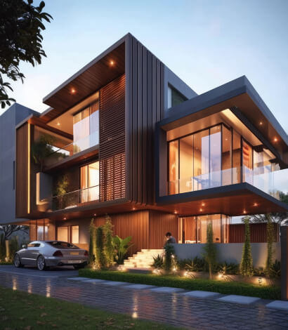 Luxury villa fully surfaced with Transparency Glass