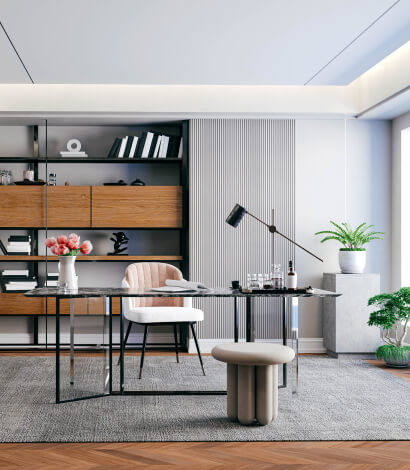 Table with covered Reflective Glass