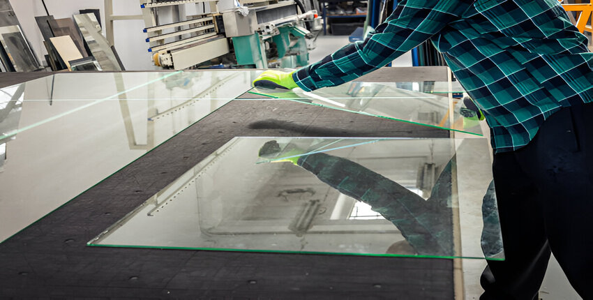 Cnc cutting saint gobain toughened glass working