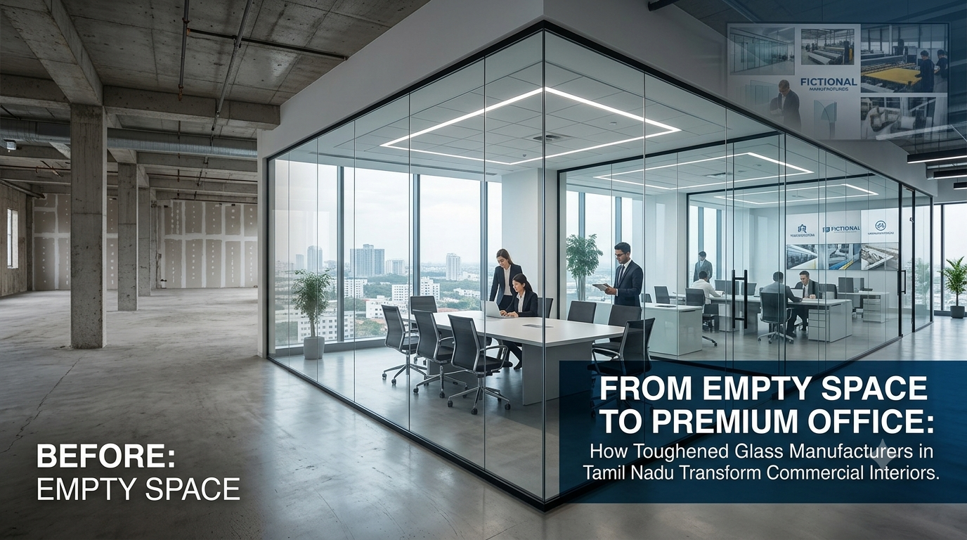 From Empty Space to Premium Office How Toughened Glass Manufacturers in Tamil Nadu Transform Commercial Interiors