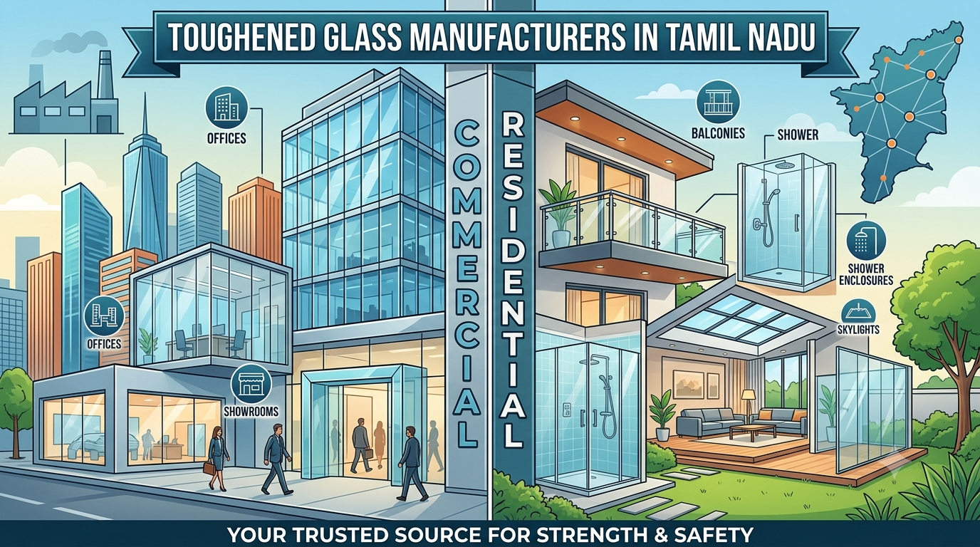 Toughened Glass Manufacturers in Tamil Nadu Commercial & Residential