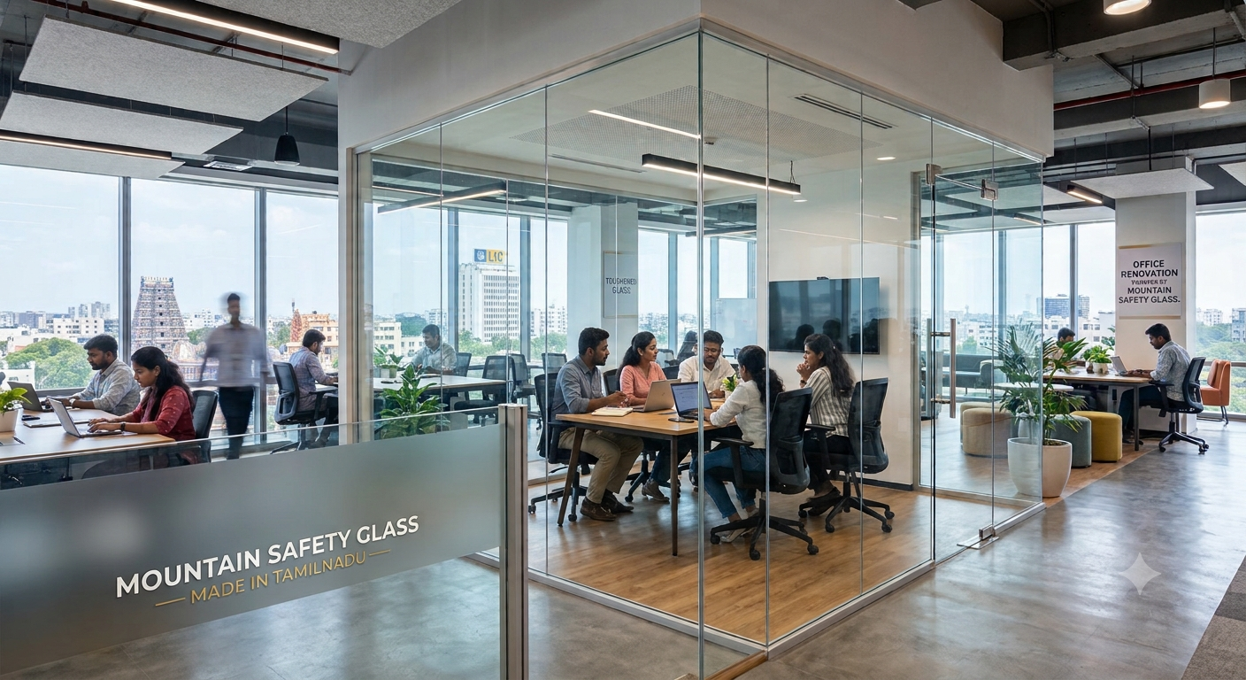 Toughened Glass Manufacturers in Tamilnadu are Transforming Workspaces in the Modern Office Renovation Guide